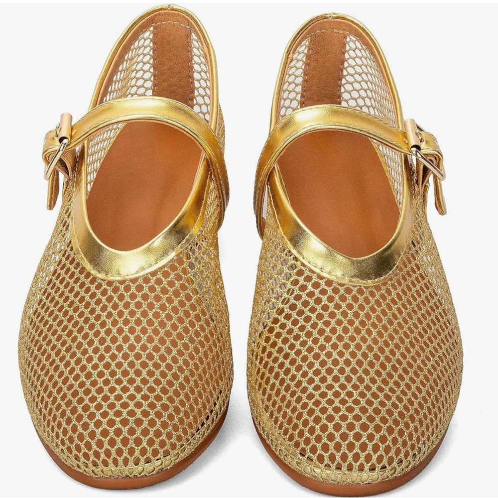 Arqa Buckled Straps Golf Mesh Mary Jane Flat Casual Low Heels Size 11 New - Picture 6 of 7